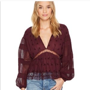 Free People Nostalgic Feels Peasant Blouse